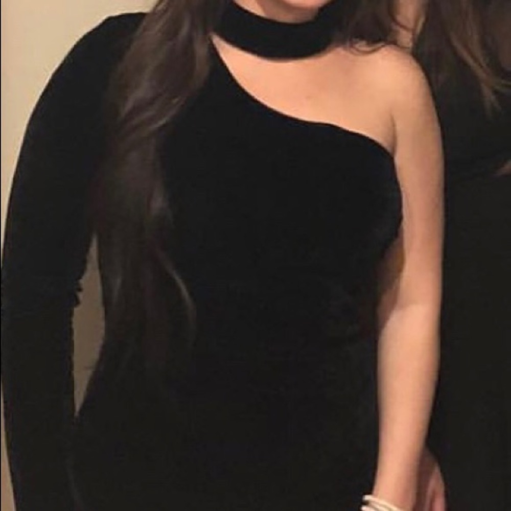 Black velvet midi